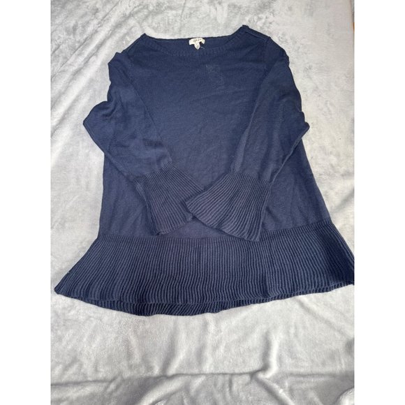 Style & Co Womens size 1X Navy Ribbed Trim Long Sleeve Sweater - Picture 6 of 16
